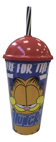 Vaso Plástico Milkshake Con Pajita 500 Ml Garfield