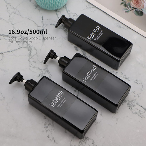 Dispensador De Champú Y Acondicionador Recargable 3 Botellas