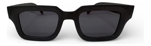 Óculos De Sol Quadrado Unissex Uv400 Tendência Moda 2026 Quadrado Preto Fosco Preto