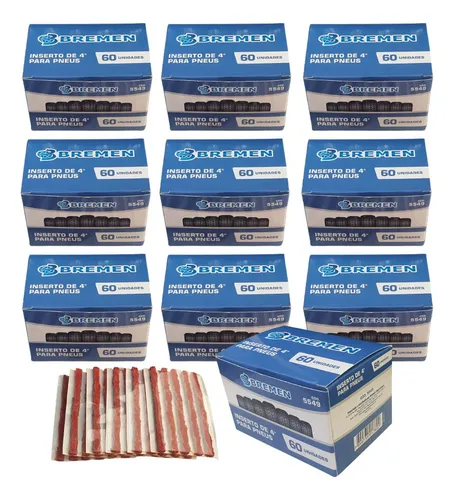 comprar 10 Refil Para Pneu Remendo Macarrão Bremen Caixa-60 Pçs 6mm
