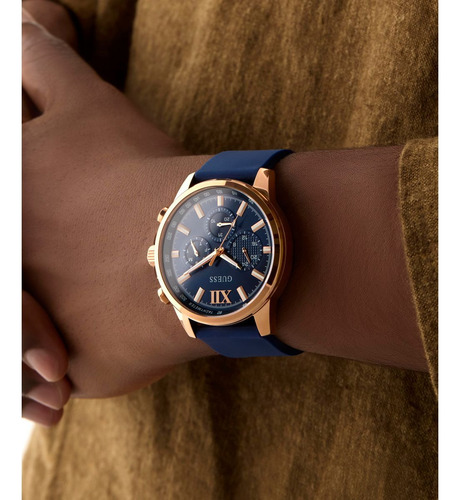 Reloj Guess Hombre Walker Azul Oro Rosa