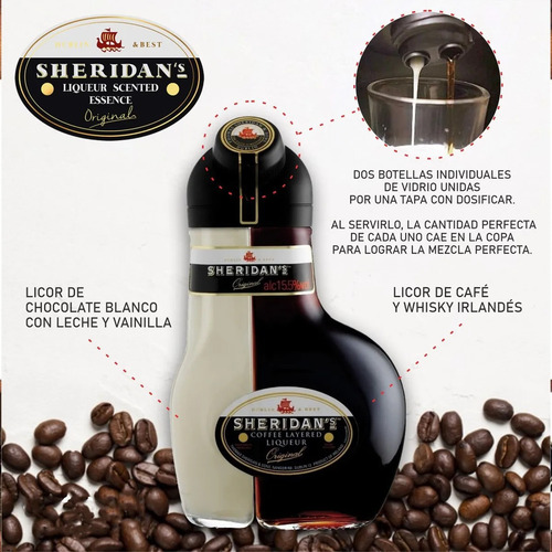 Imagen 4 de 10 de Baileys Licor Original Crema Irlandesa + Licor Sheridans