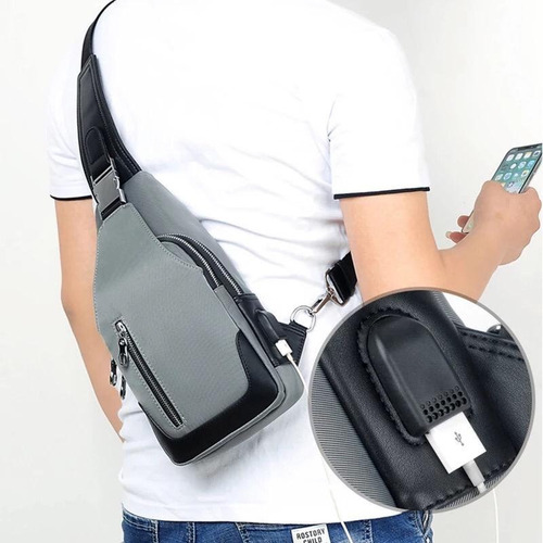 Imagen 2 de 10 de Mariconera Pechera De Calidad Con Usb , Mochila Cruzada T- P
