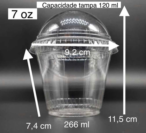 Imagem 2 de 4 de 300 Copo Pote Bolha 266ml (9 Oz)c/ Tampa Bolha S/furo