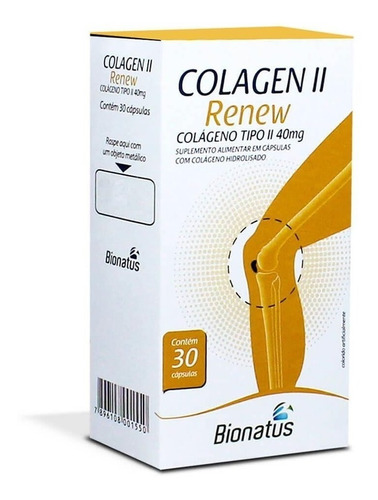 Imagem 1 de 4 de Renew Colageno Tipo Ii + Vit+ Min 30 Cps Bionatus