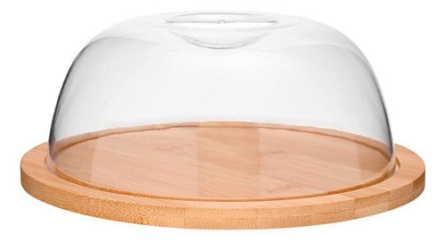 Porta Queijo Em Bambu Com Tampa De Acrílico Hermetico