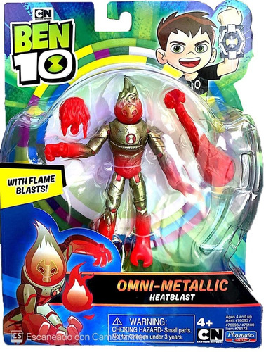 Ben 10 - Figura Articulada - Omni Metallic - Heatblast