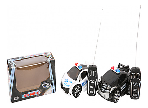 Auto Control Remoto Patrullero Policia Luces Led Sirena Blanco