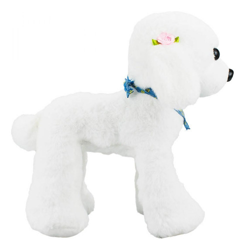 Cachorro Branco Poodle Bandana 23cm - Pelúcia