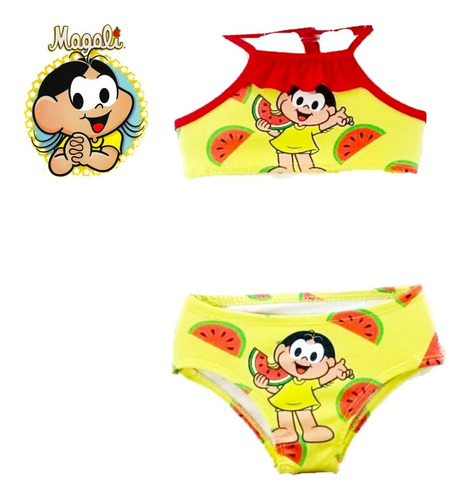Imagem 1 de 2 de Biquini Infantil Turma Monica Magali Praia Verão Proteçã Uv