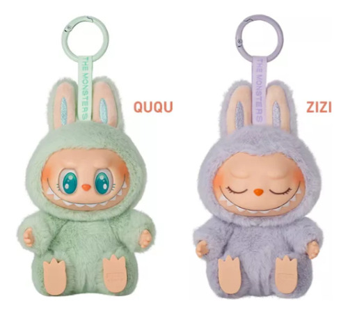 Muñeco Labubu Exciting Macaron The Monsters Peluche Llavero Blanco