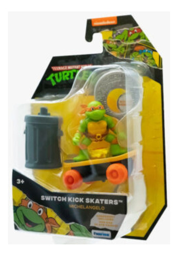 Figura Tortuga Ninja  Michell Angelo Skate Con Accesorios