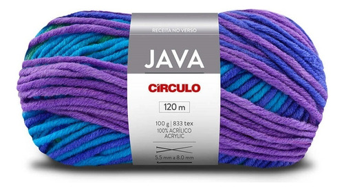 Fio Java Circulo 100g 120mts 100% Acrílico Tricô E Crochê Cor 8925 - Gâmbia