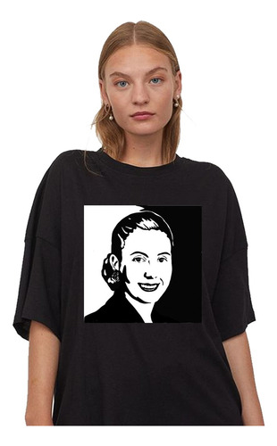 Remera Personalizada Eva Evita Perón Byn Unisex Algodón
