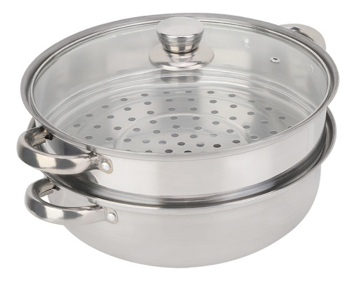 Panela A Vapor De Aço Inoxidável 27 Cm/11 Polegadas E 2 Cama