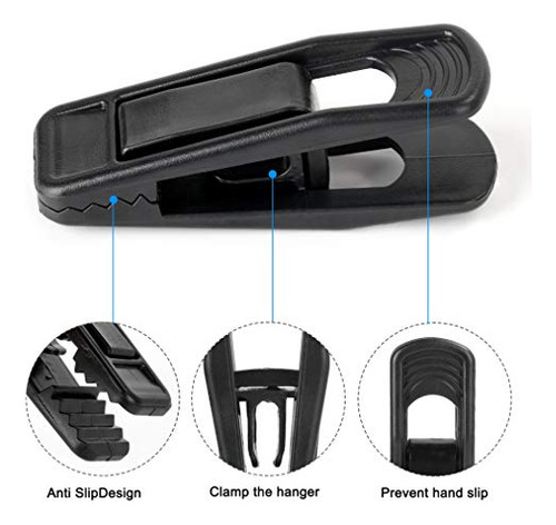 Tinfol Clips De Plástico Negro Para Perchas, 40 Clips Para P