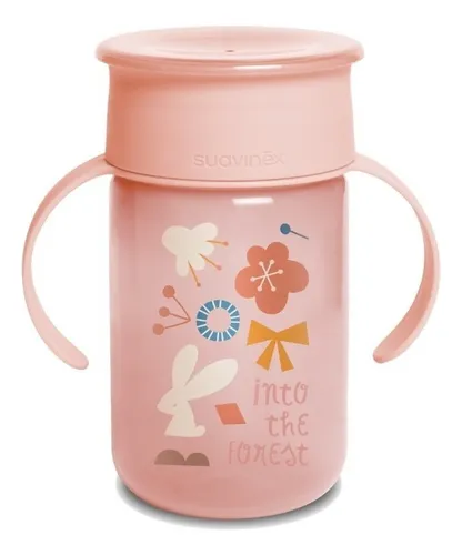 Vaso Aprendizaje Suavinex Forest 360° 340ml +12m Color Rosa
