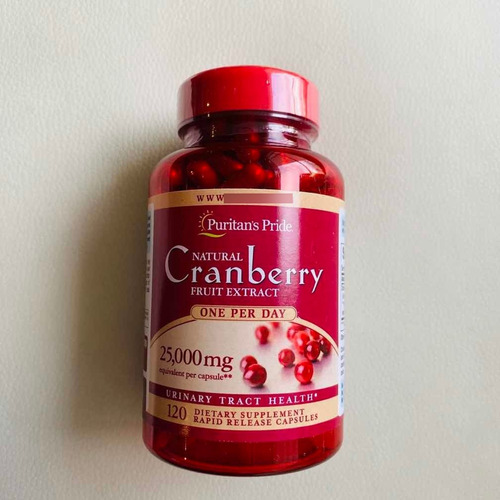 Imagen 4 de 6 de Cranberry Arándano 25.000mg 120 Unid Vias Urinarias Puritans