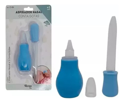 Aspirador Nasal Conta Gotas Azul Western Cs-8a