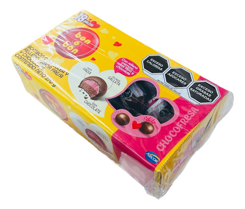 Bon O Bon Chocolate Con Relleno Sabor Choco Fresa 18pz 15g