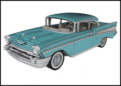 Imagen 8 de 9 de Rompecabezas 3d Auto Chevrolet Bel Air 1957 Maqueta