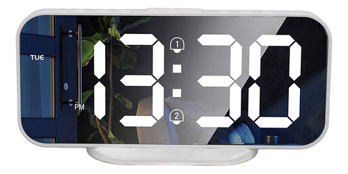 Espejo De Reloj Digital Led Con Brillo Electrónico Ajustable