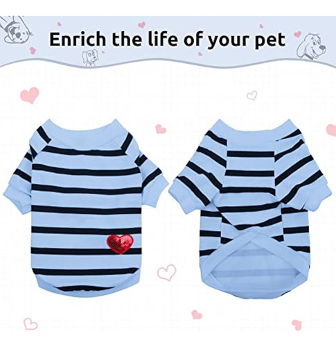 Preferhouse Camiseta A Rayas Para Perros Y Gatos,