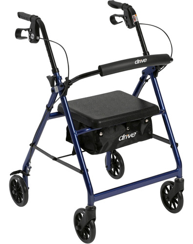 Caminador Plegable Asiento Acolchado Freno Y Ruedas 6''