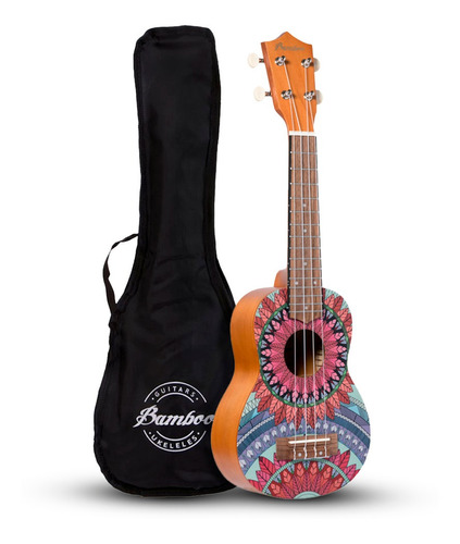 Ukulele Acústico Soprano Bamboo Bu-21 Mandala New Hope