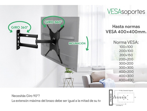 Imagen 3 de 9 de Soporte Para Tv Led Smart Iofi 32 40 42 43 49 55 60 65