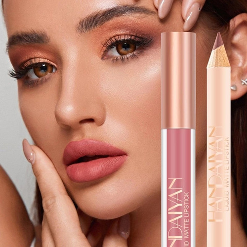 Batom Matte Gloss Set À Prova D'água De Longa Duração