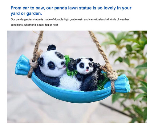 Estatua De Swing Panda, Madre Y Bebé Acostados Sobre La Resi