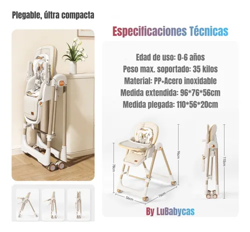 Silla De Comer Columpio 2 En 1 Lubabycas Rosada