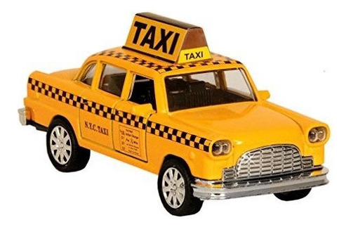 Nyc Taxi En Yellow Cab Con Accion De Retroceso Die Cast En