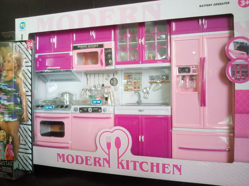 Cocinita Infantil Moderna Chica Cocina Juguete Electrónica