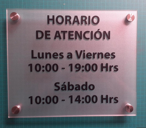 Letrero Horario De Atención 30x25cm (solo Texto, Sin Logo)