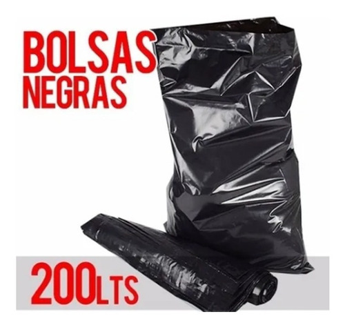 Bolsas Negras De Basura 200 Litros (40 Kg) Resistentes