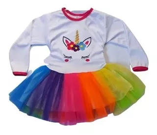 Disfraz Infantil Unicornio Multicolor Tu-tu Vestido