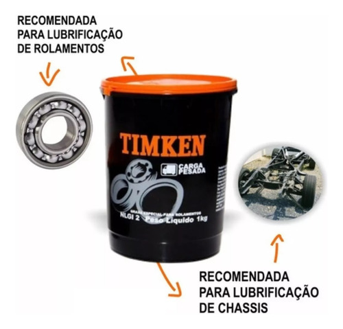 Graxa Amarela Timken 1kg Nlgi2 Base Mineral E Sabao De Litio