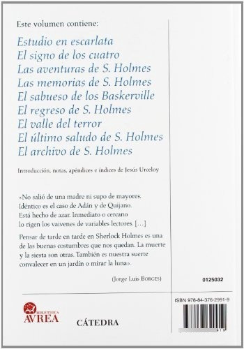 Todo Sherlock Holmes (bibliotheca Avrea), De Doyle, Arthur An. Editorial Ediciones Cátedra, Tapa Tapa Blanda En Español