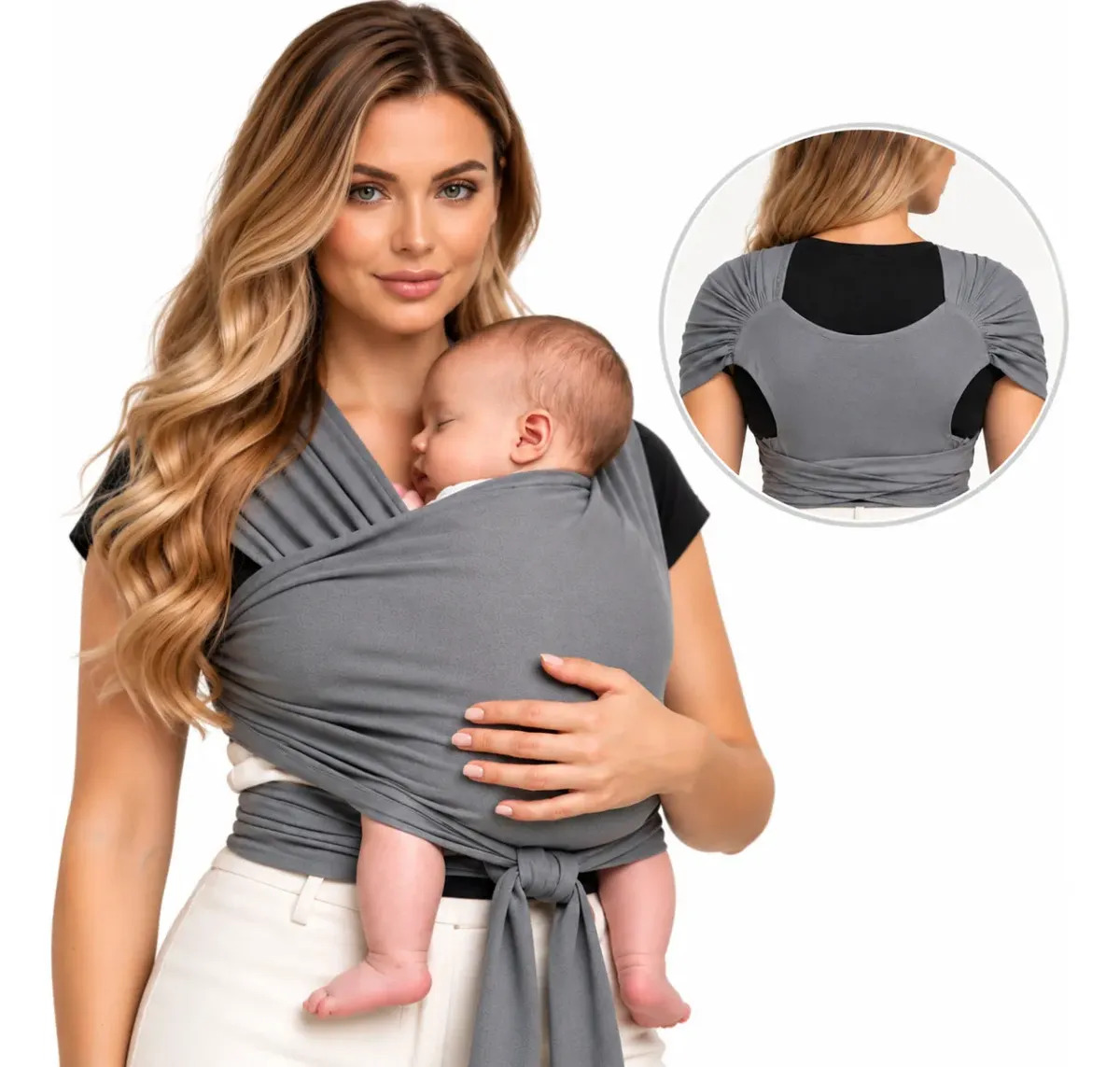 Canguru Sling De Bebe Carregar Recem Nascido Sem Amarração GG - Marca DE CORAZÓN