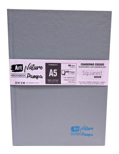 Cuaderno Cuadriculado A5 90gr Cosido Plantec Tapa Dura 80hj