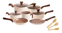 Comprar Jogo De Panelas Cerâmico Antiaderente Indução 10 Peças Crema