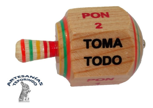 12 Piezas/artesanía Mexicana Pirinola De Madera
