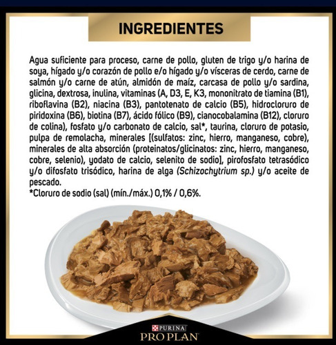 Imagen 2 de 5 de Alimento Pro Plan Gato Adulto Húmedo De Pollo, Sobre De 85g