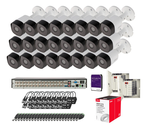 Kit 24 Cámaras Metal 1080p 2mp 4tb 305m Utp T/incluido Dahua