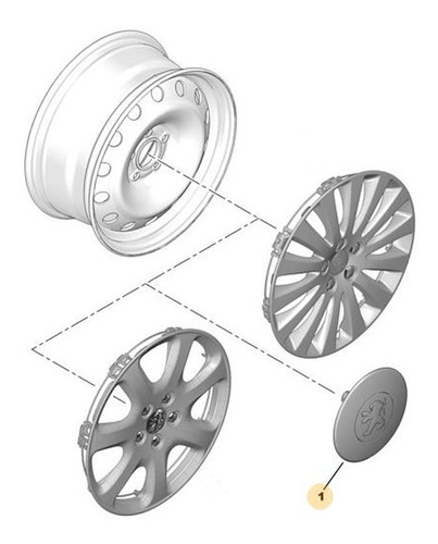 Embellecedor Centro Llanta Chapa Peugeot Expert 1.6 Hdi 8v