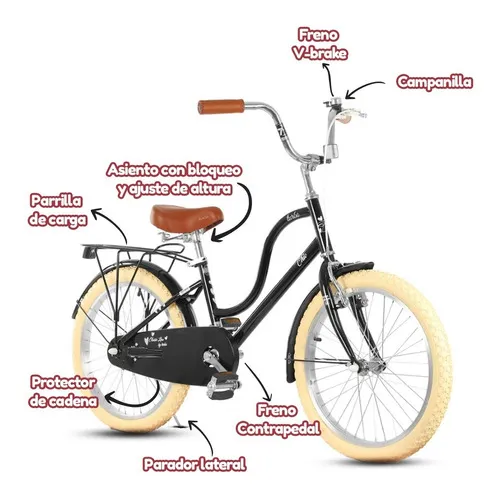 Bicicleta Para Ni a O Ni o Turbo R20 Chic Urbana Estilo Color