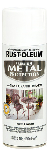 Pintura Aerosol Antióxido Metal Protection 340 Gr Rust Oleum Color Blanco Mate