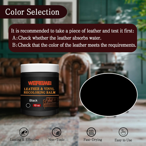 Bálsamo Recolorante Para Cuero Werbme Black 300 Ml, Tinte Pa
